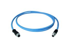 Patchkabel Cat6A S/FTP IP67 7,5m bl M12 gekreuzt 24qmm