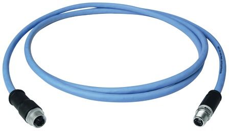 Patchkabel Cat6A S/FTP IP67 7,5m bl M12 gekreuzt 24qmm