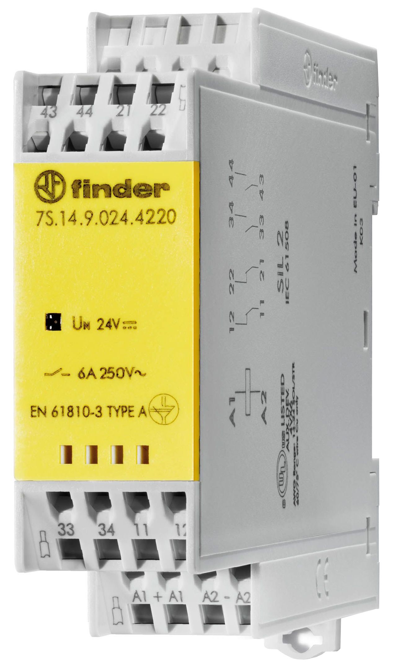 Schaltrelais 2S 2Ö IP20 22,5x86,2x100,3mm