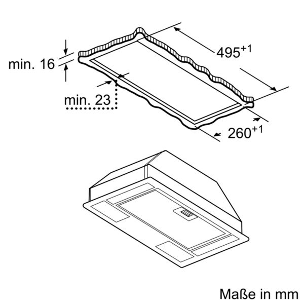 Lüfterbaustein EB 534mm anth D 61dB Einb 300cbm/h Ø120mm LED 3st Abl/Uml T300mm