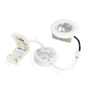 LED-Einbaustrahler 8W 3000K 900lm Konv ws mt 1LED Alu IP40 RF:hochglänzend