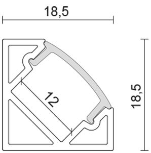 Profil ws IP00 2000x18,5x18,5mm Zubehör