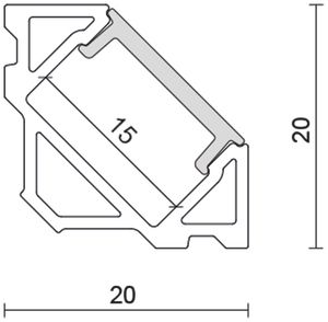 Profil ws IP00 2000x20x20mm Zubehör