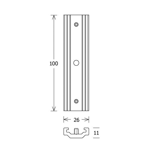 Kupplung/Verbinder ger al Stromschienen L100mm B26mm
