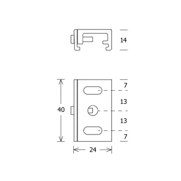 Befestigungsset ws Stromschienen Alu L40mm B24mm
