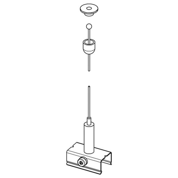 Seilabhängung Stromschienen L1500mm Kst farblos