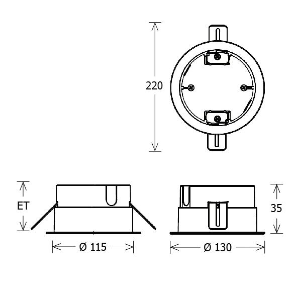Leuchtenanschlussadapter Stromschienen sw