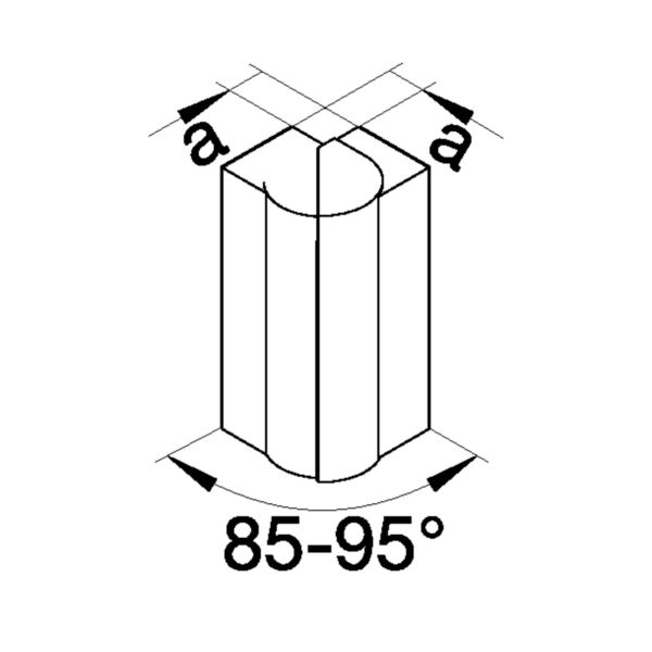 Außeneck GEB-K 68x210mm HFT 85-95° Kst ver-ws RAL9016 hfr unbeh