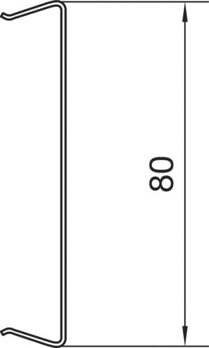 Oberteil GEB-K ST ver-ws 80x2000mm besch hfr glatt RAL9016