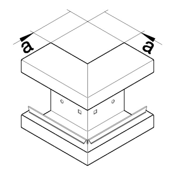 Außeneck GEB-K 100x170mm UT 90° ST hfr ver-ws RAL9016 besch