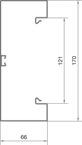 Geräteeinbaukanal ST 170x66mm ver-ws RAL9016 GEB-K besch 10070qmm 2000mm