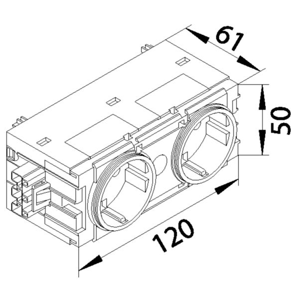 Steckdose 2f ver-ws mt GEB-K IP20