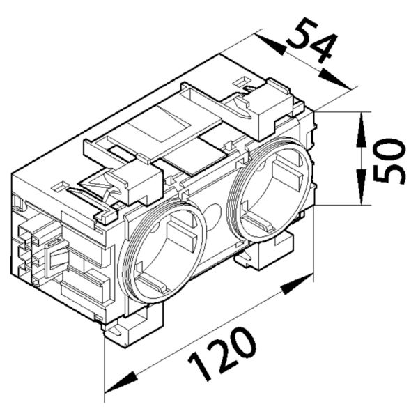 Steckdose 2f ver-ws mt GEB-K IP20