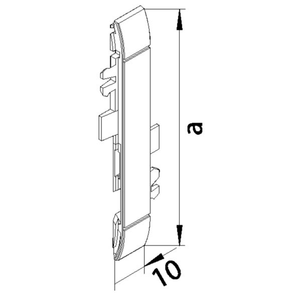 Geräteblende GEB-K 80mm Kst ver-ws hfr