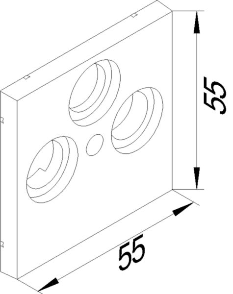 Zentralplatte Sat/TV/Radi ver-ws 3f Schraubbef ohne