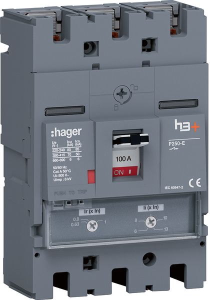 Leistungsschalter 100A 3p 63-100A/In Motorantrieb optional IP40 Festeinbau