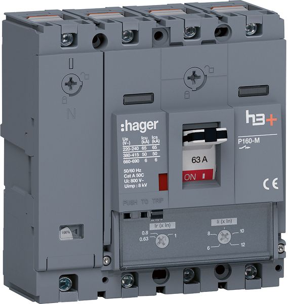 Leistungsschalter 63A 4p 40-63A/In IP40 Einb Festeinbau Schraub