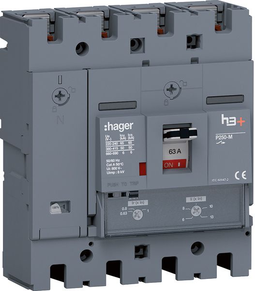 Leistungsschalter 63A 4p 40-63A/In IP40 Motorantrieb optional Festeinbau Schraub