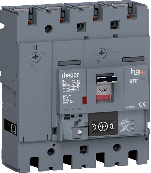 Leistungsschalter 160A 4p 63-160A/In Motorantrieb optional IP40 Festeinbau