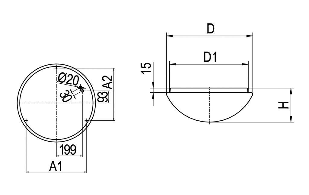 LED-Kunststoffleuchte RUFO 37W 4000K 4902lm ws Konv IP40 Notlicht Ø600x165mm