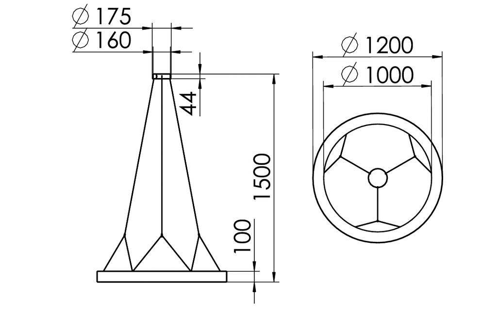 LED-Pendelleuchte 60W 3000K Konv sym IP20 1LED LED nicht austauschbar m.LM