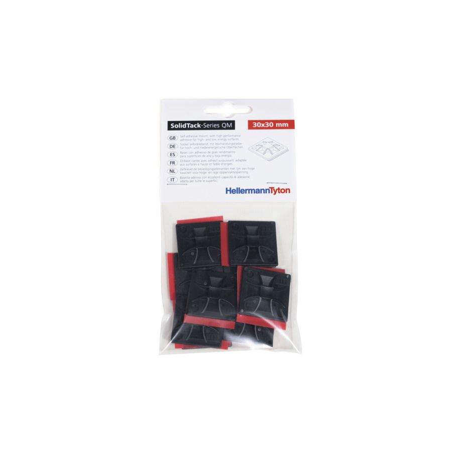 Befestigungssockel Kst sw 5,1mm Ø4,1mm 30x30x4,5mm PA kleben/schrauben -40-85°C