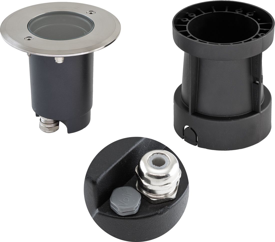 LED-Bodeneinbauleuchte 35W 230V IP67 GU10 edst LED austauschbar 1LED
