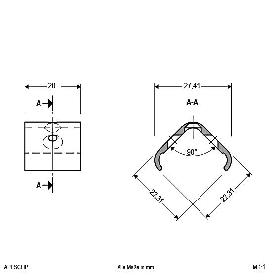 Montageklammer farblos Kst