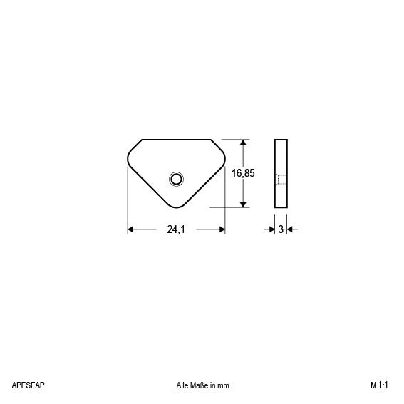 Endkappe alu B24,1mm H16,8mm