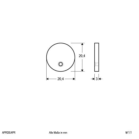 Endkappe alu Ø20,4mm H3mm