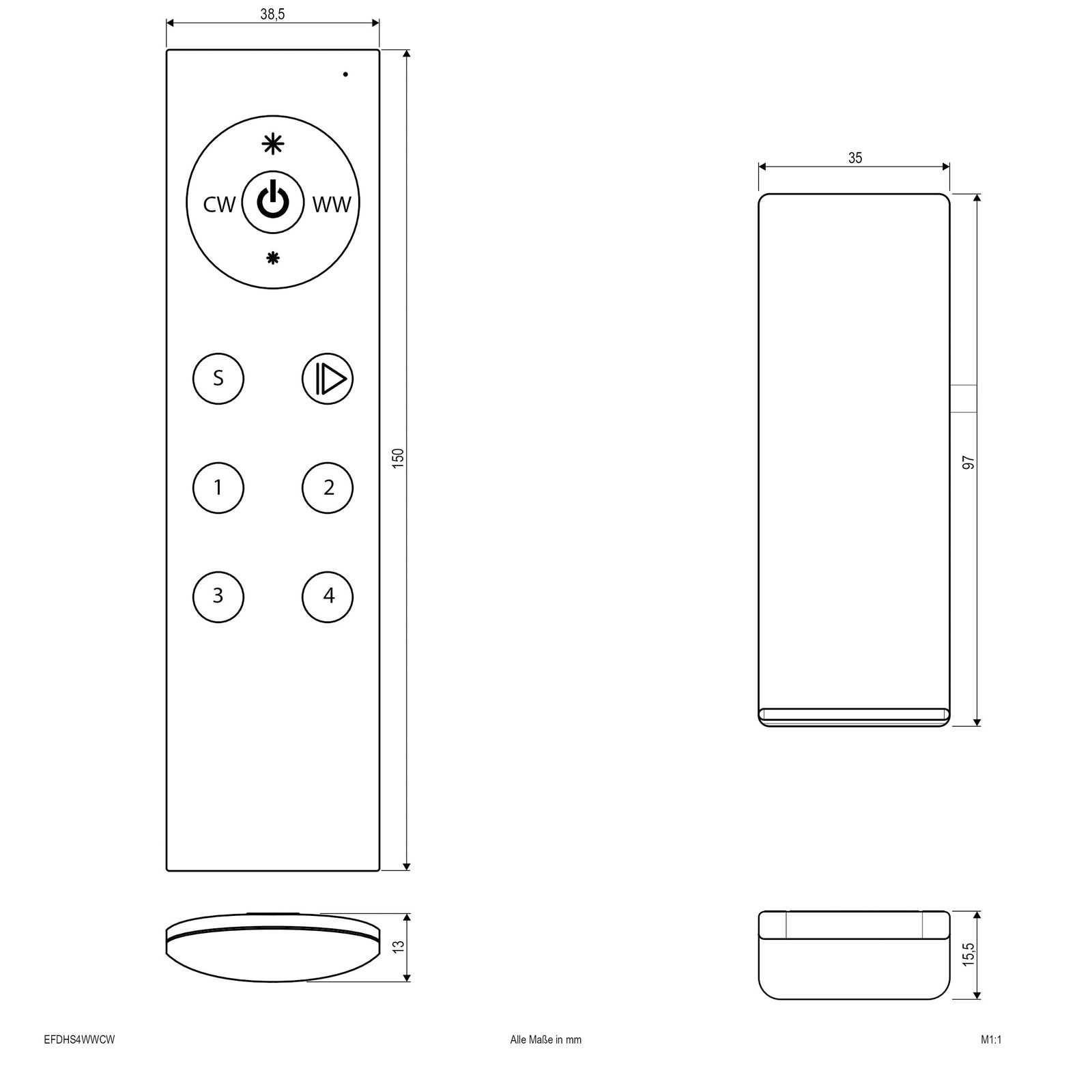 Funksender 868MHz 4k IP20 Batt