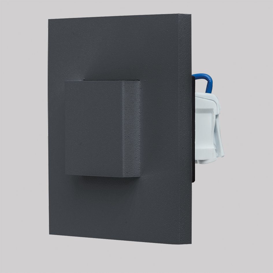 LED-Wandeinbauleuchte 1,8W 3000K 55lm ws Konv IP44 76x76x48mm