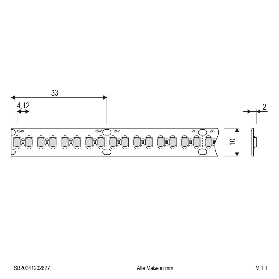 LED-Lichtband 30W/m ws 2700K 240Stk/m DC IP20 LED nicht austauschbar 5000mm 24V