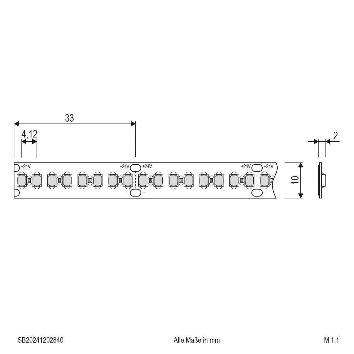 LED-Lichtband 30W/m ws 4000K 240Stk/m DC IP20 LED nicht austauschbar 5000mm 24V
