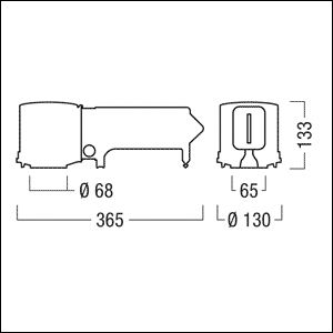 Einbaugehäuse gr Kst L365mm B130mm H133mm