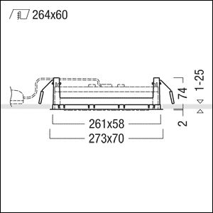 Einbaurahmen ws Kst L273mm B70mm