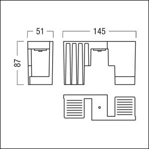 Abstandhalter sw Alu L51mm B145mm