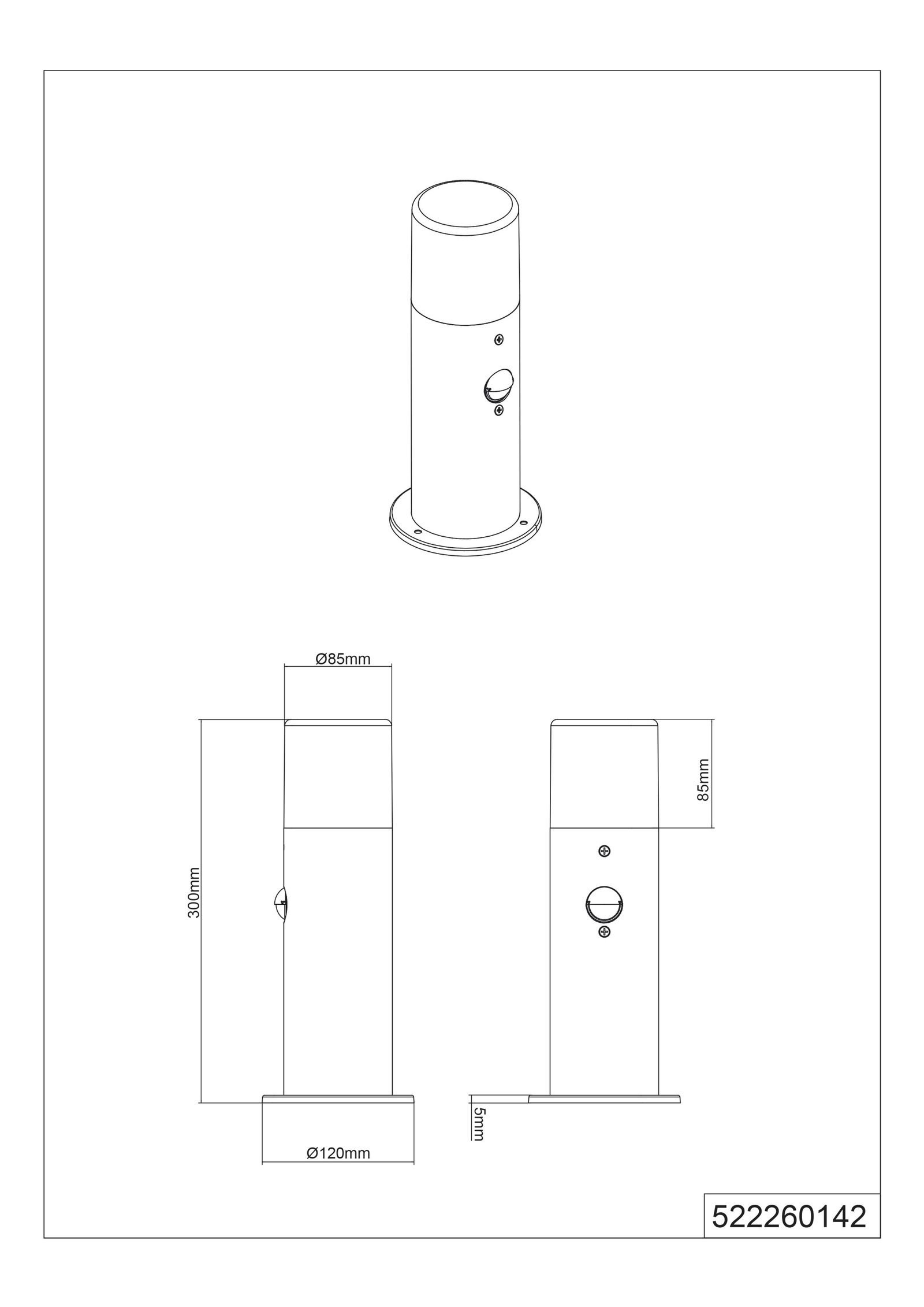 Podestleuchte 28W HOOSIC E27 anth Alu HV IP44 Kst_opal BWM