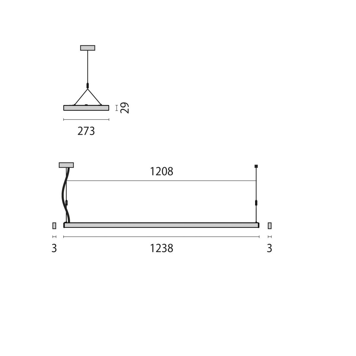 LED-Pendelleuchte 54W SL629 4000K 6230lm gr 1LED LED nicht austauschbar sym IP20