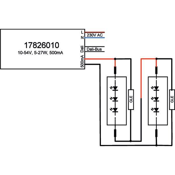 LED-Steuerung 5-27W 500mA 54V IP20 DALI Dimmung DALI Kstgeh dyn 146,5x44x30mm