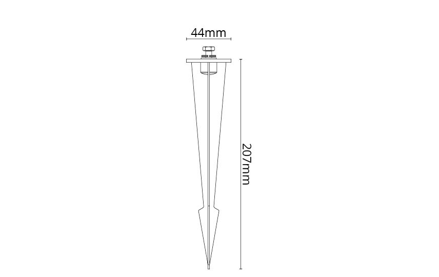 Erdspieß graphit HOVDEN Alu L207mm B44mm H207mm
