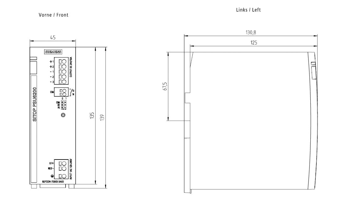Gleichstromversorgung 24V 240W 10A IP20 120-230VUC Kurzschlussf