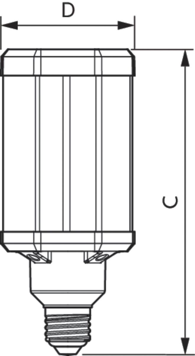 LED-Röhrenlampe E27 TrueForce 42-57W ws 4000K 6000lm kl 360° AC Ø84x178mm