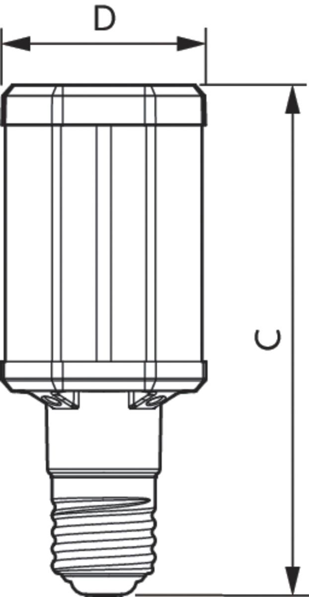 LED-Röhrenlampe E40 TrueForce 42-57W ws 4000K 6000lm kl 360° AC Ø84x191mm