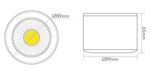 LED-Anbauleuchte 9,5W 3000K 950lm ws Konv IP40 Ø89x65mm