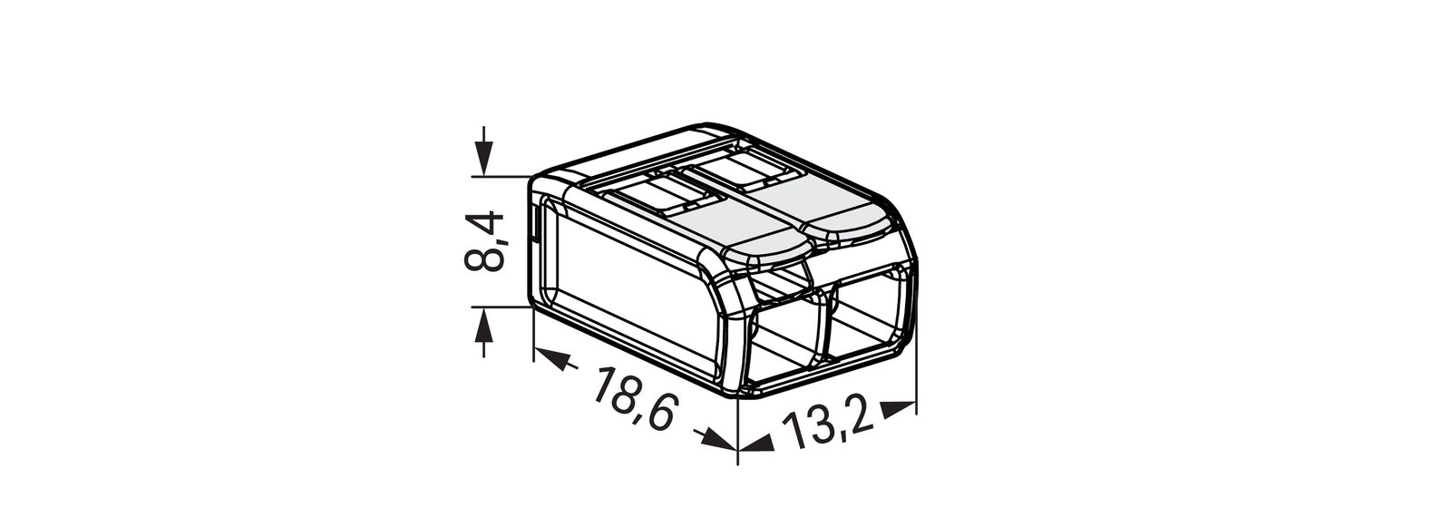 Steckklemme 2f 450V 32A Serie 221 0,14-4qmm m.BetätiHebel f.Massivleiter