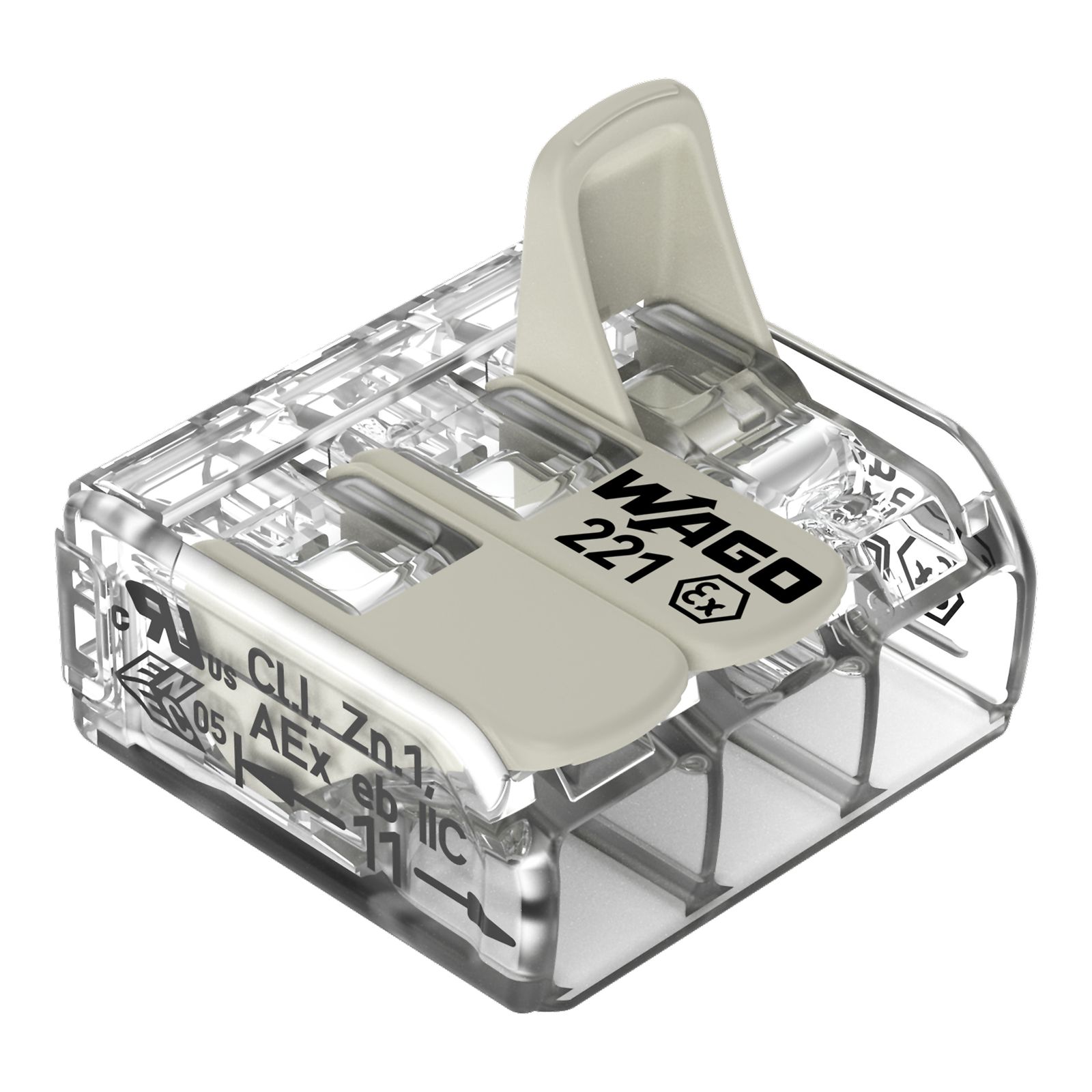 Steckklemme 3f 450V 32A Serie 221 0,14-4qmm m.BetätiHebel f.Massivleiter