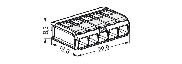 Steckklemme 5f 450V 32A Serie 221 0,14-4qmm m.BetätiHebel f.Massivleiter