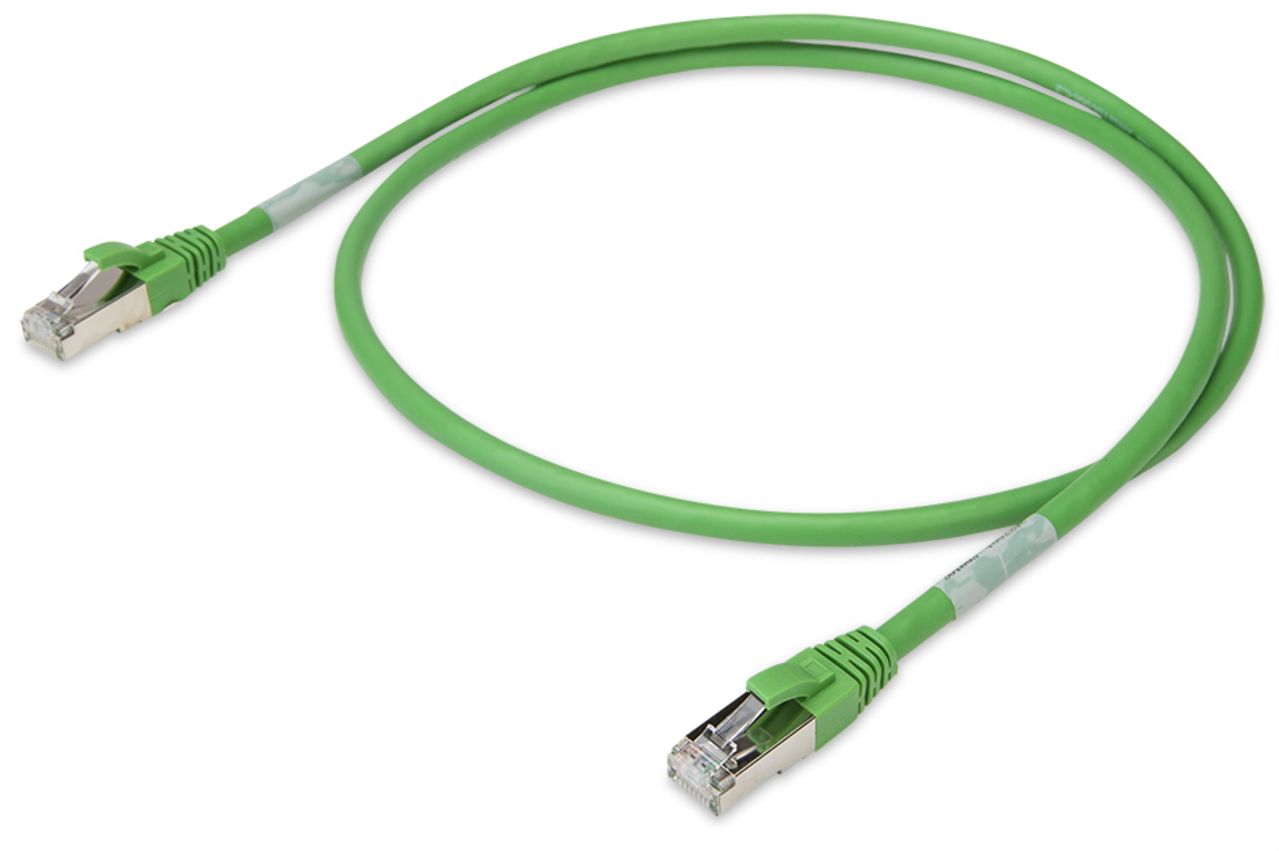 Patchkabel Cat6A 1m gn S/FTP RJ45