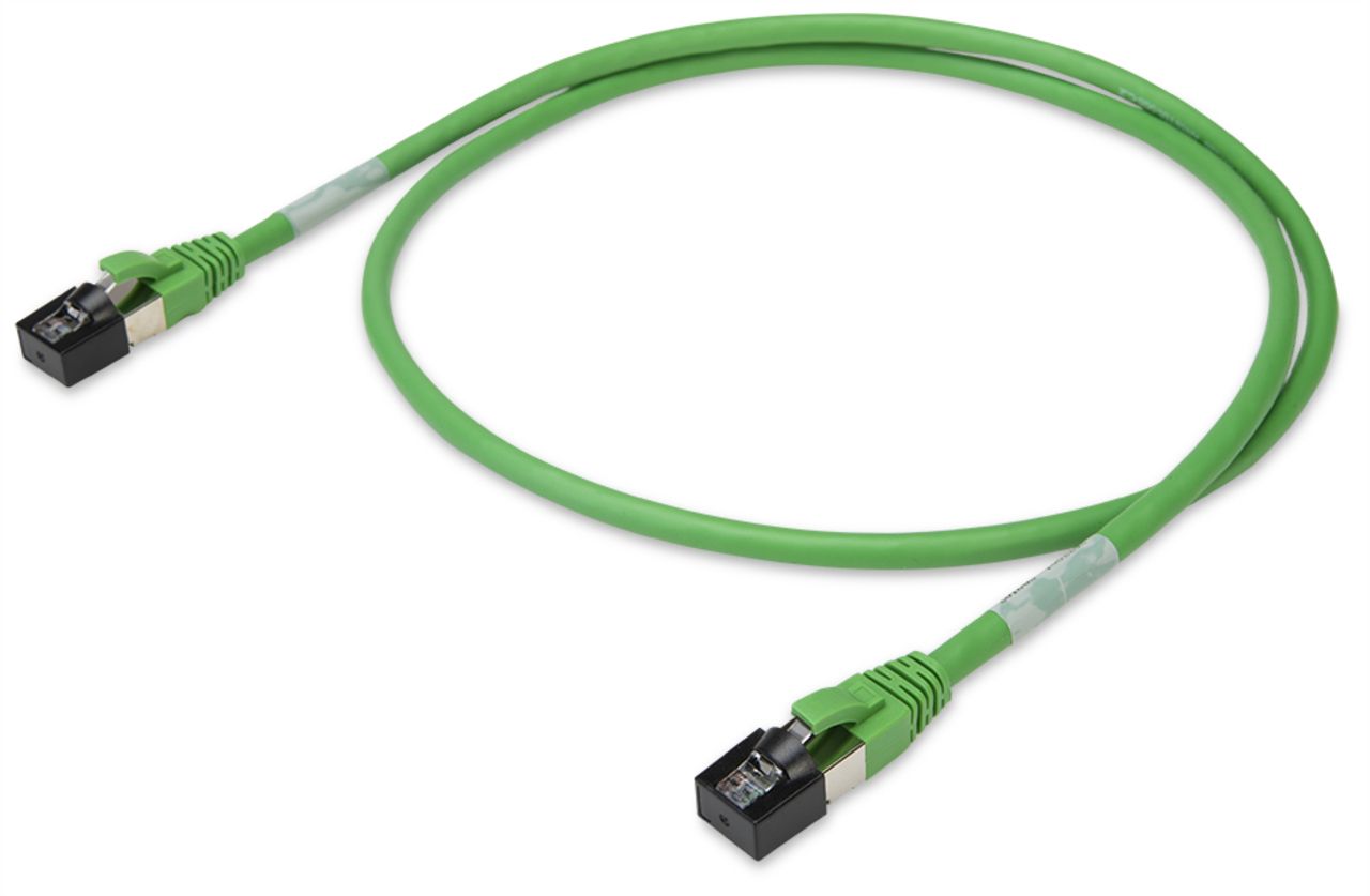 Patchkabel Cat6A 1m gn S/FTP RJ45